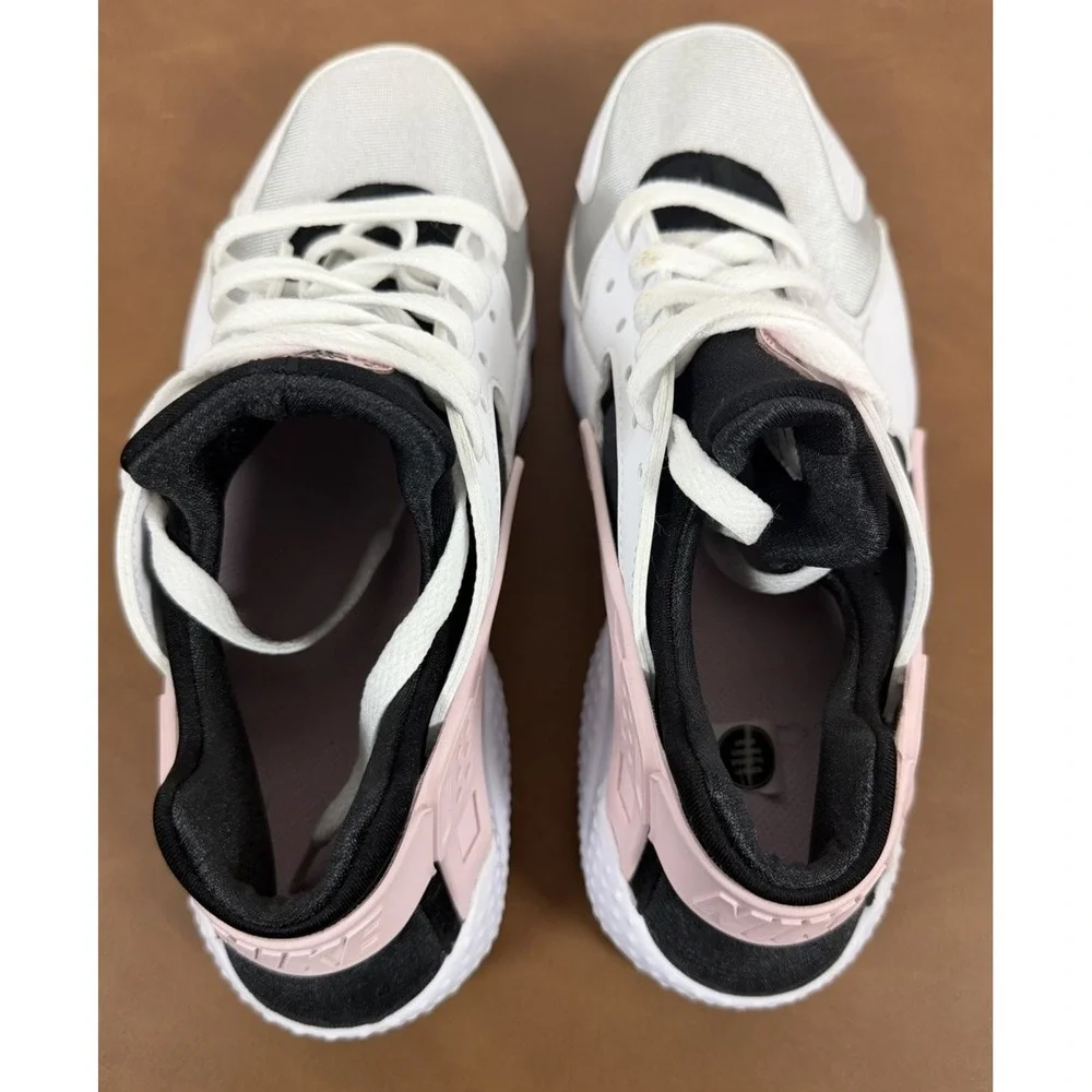 Nike Air Huarache Run Girls Size 6.5Y White Pink Walking Running Shoes Sneakers